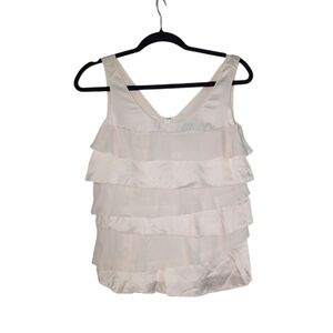 Elegant Cream Sleeveless Ruffle Top